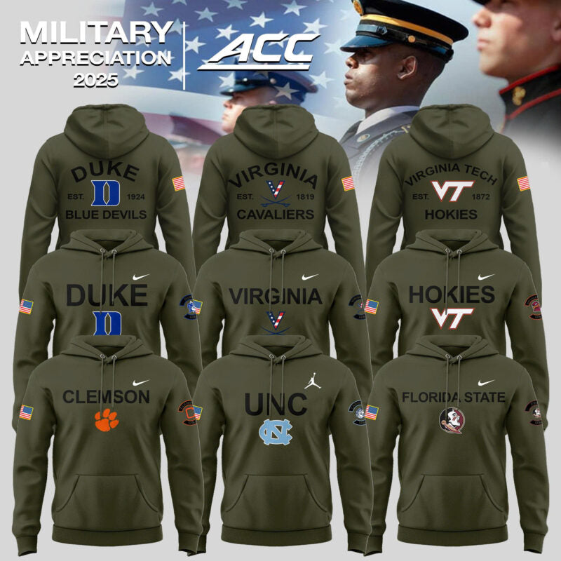 Atlantic Coast Conference Teams 2025 Military Appreciation Limited Edition Hoodie