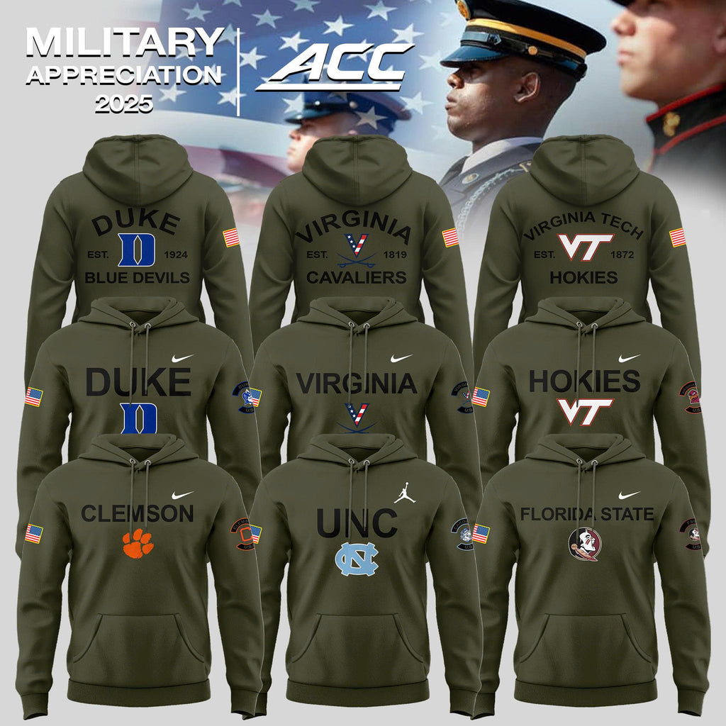 Atlantic Coast Conference Teams 2025 Military Appreciation Limited Edition Hoodie