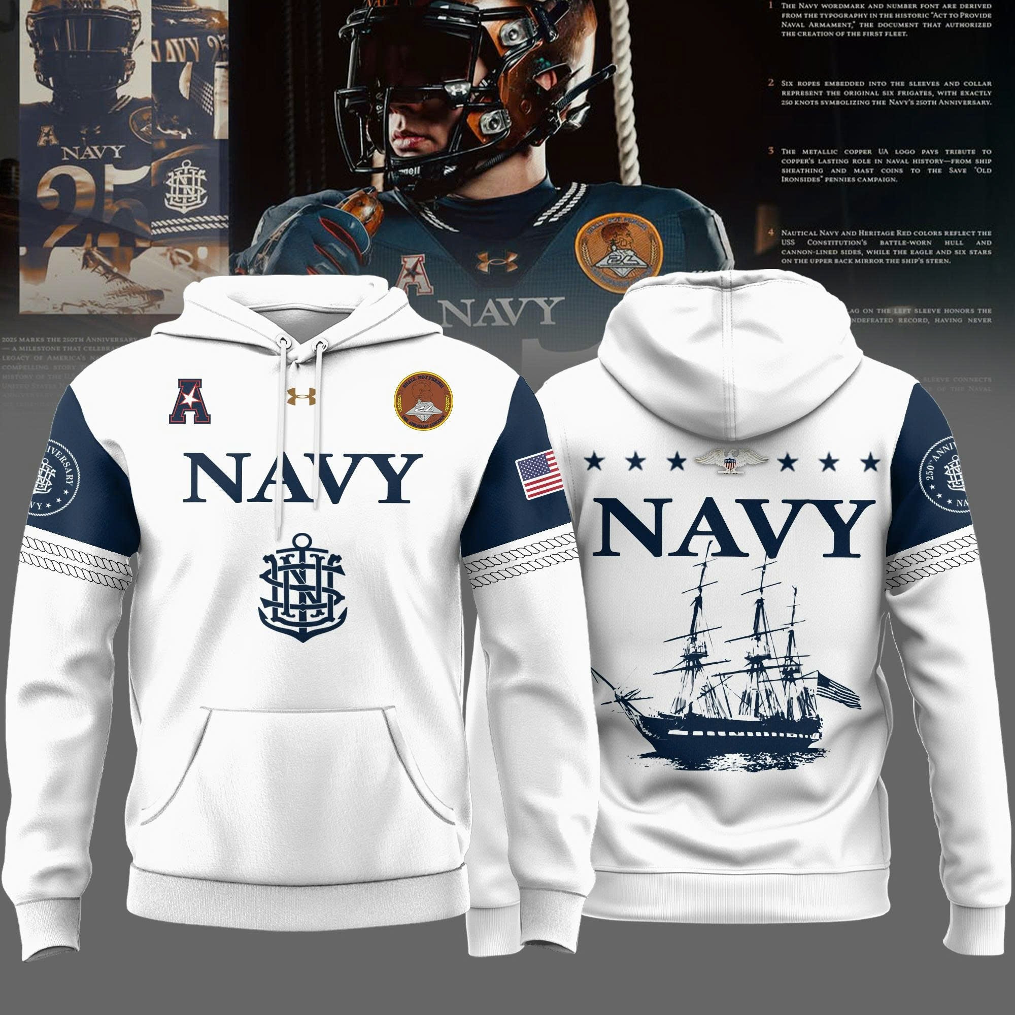 Navy Midshipmen 250th Anniversary Limited Edition Hoodie