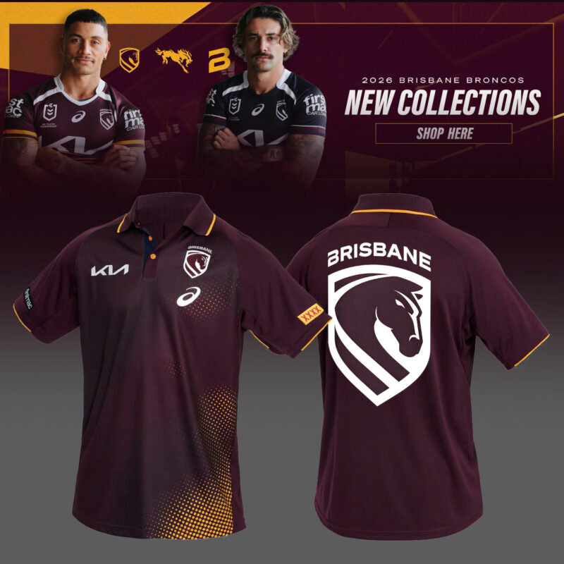 _ Brisbane Broncos 2025 Maroon Tranning Limited Edition Polo