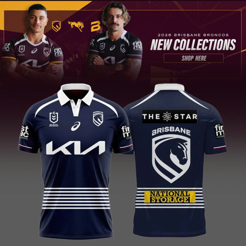 _ Brisbane Broncos 2025 Limited Edition Polo - Navy