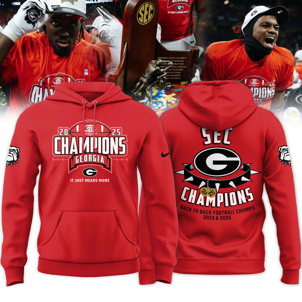 _ Georgia Bulldogs 2025 SEC Football Champions Locker Room Hoodie