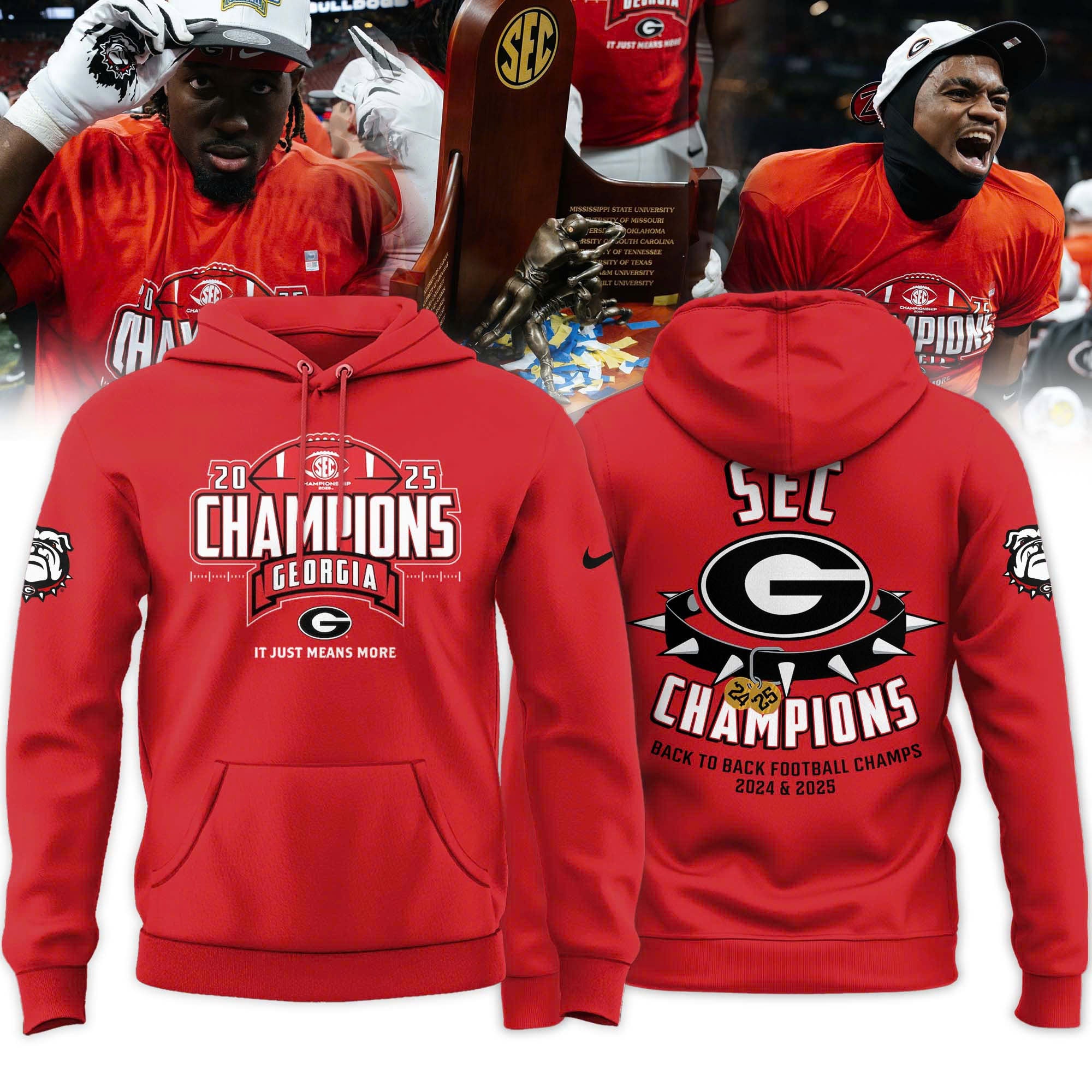 _ Georgia Bulldogs 2025 SEC Football Champions Locker Room Hoodie