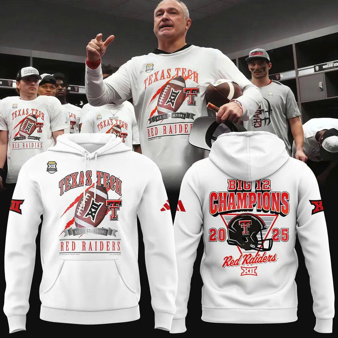 Texas Tech Red Raiders 2025 Big 12 Football Champions Hoodie