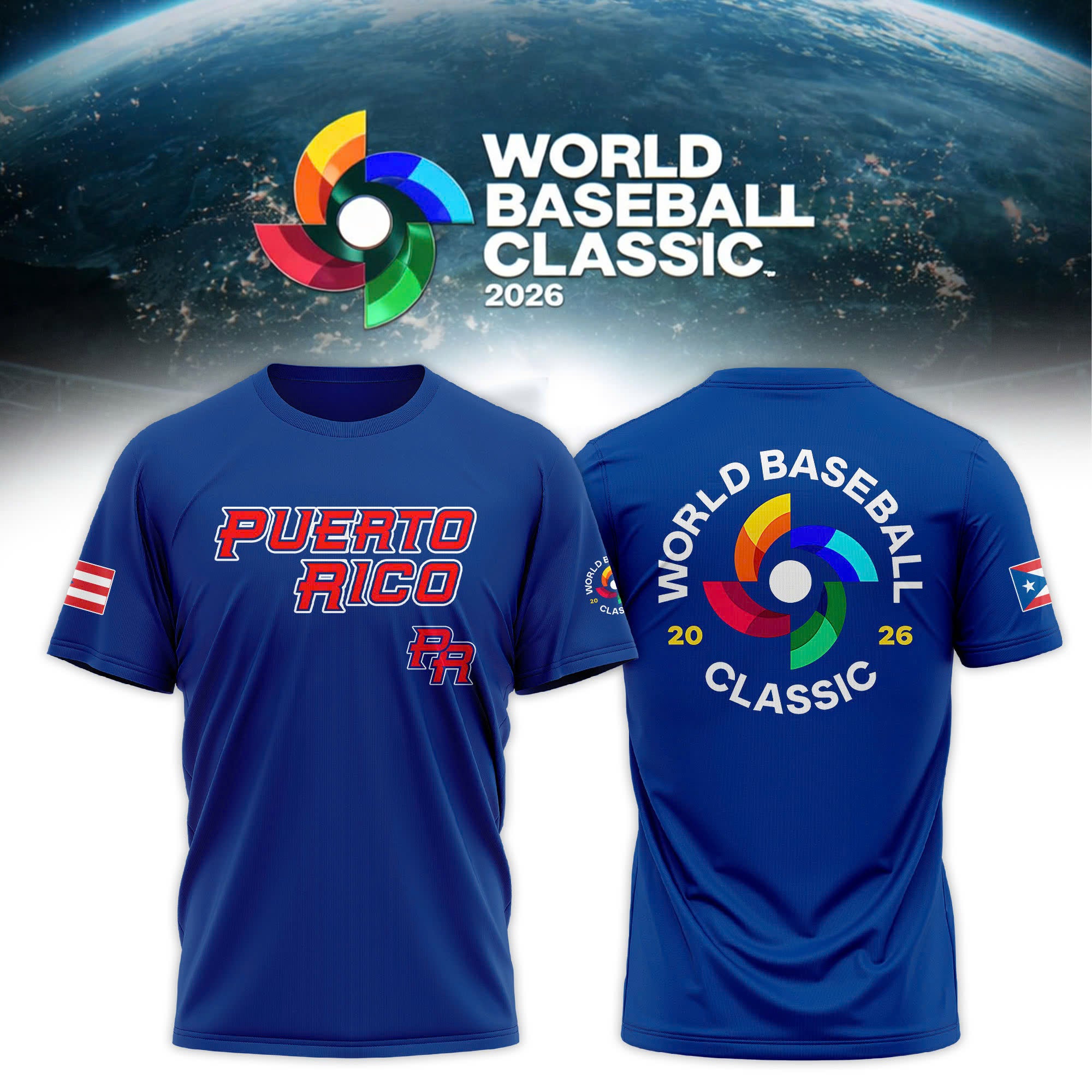 Team Puerto Rico 2026 World Baseball Classic Special Edition Baseball T-Shirt Blue
