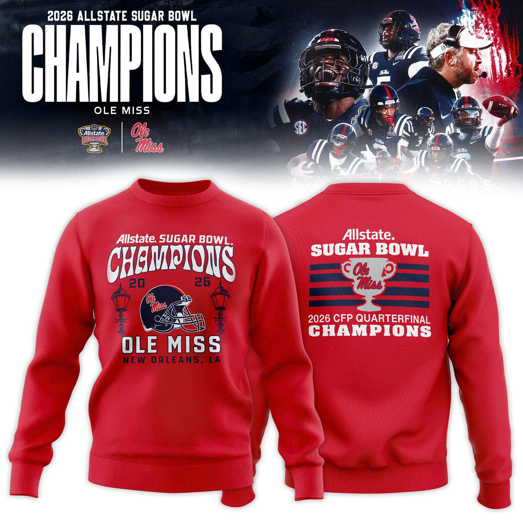 _ Ole Miss Rebels 2026 Sugar Bowl Champions Special Edition Red Sweatshirt