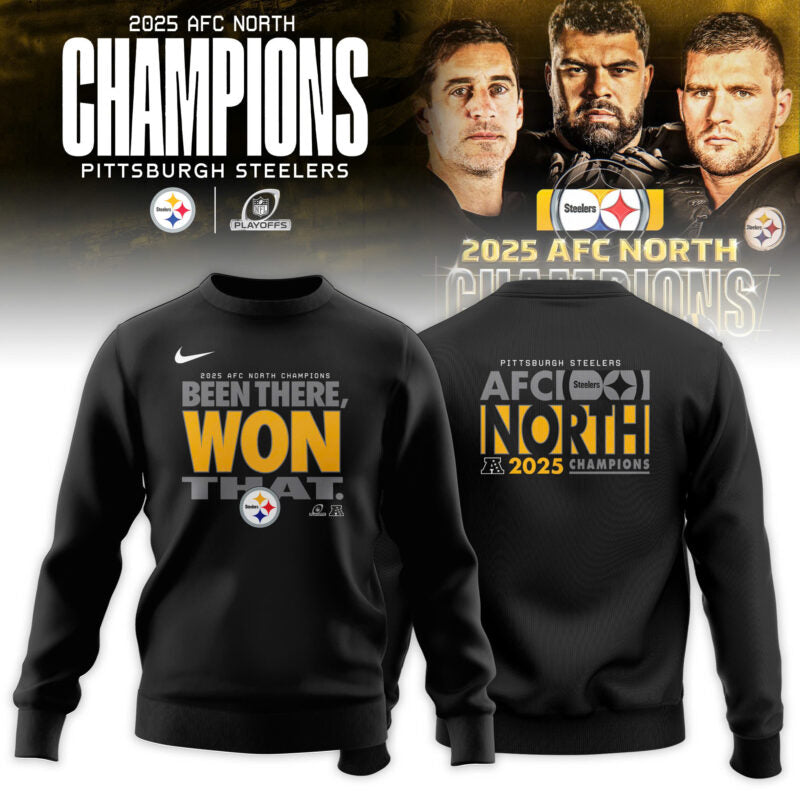 Pittsburgh Steelers 2025 AFC North Division Champions Locker Room Sweatshirt
