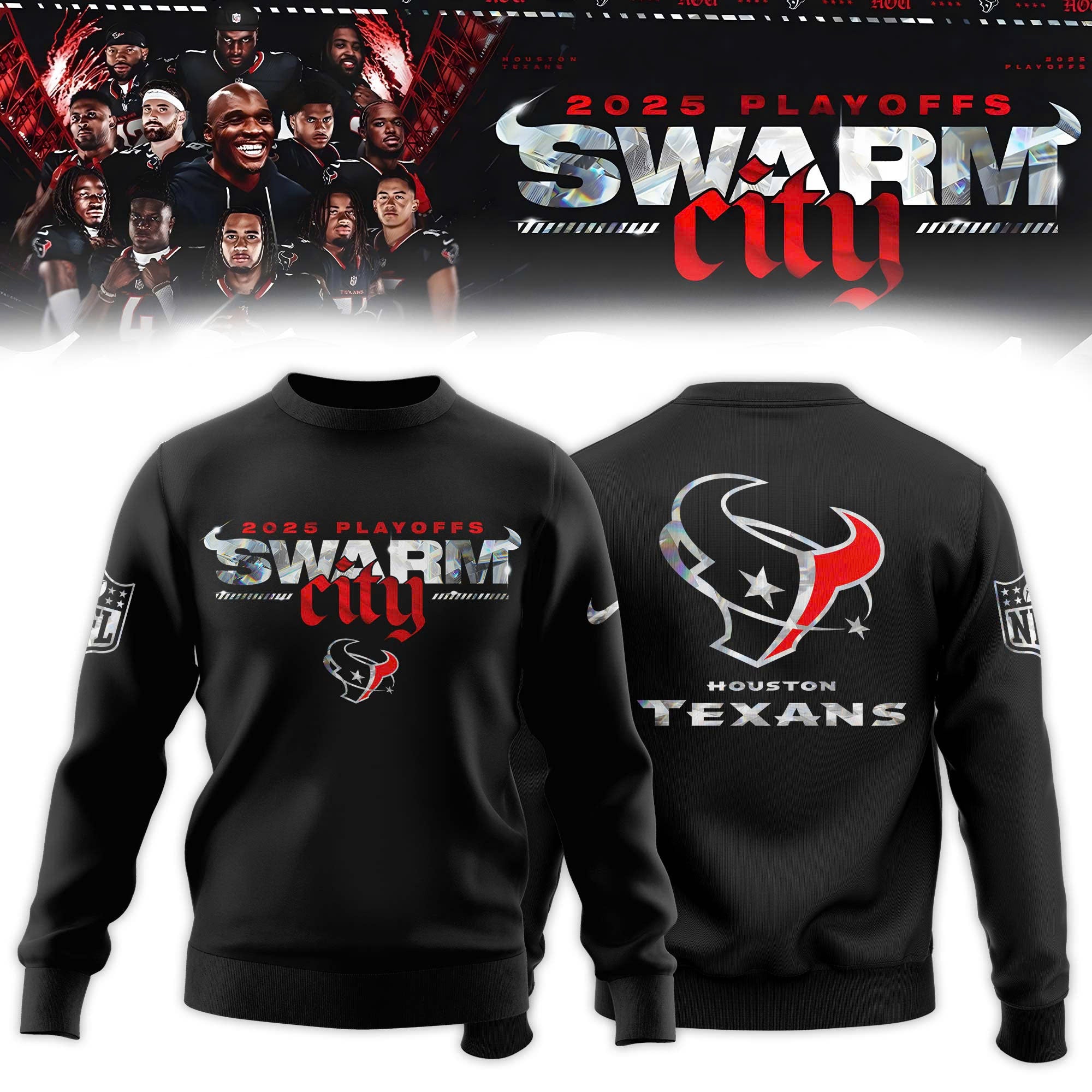 _ Houston Texans 2025 NFL Playoffs S.W.A.R.M. City Special Edition Sweatshirt