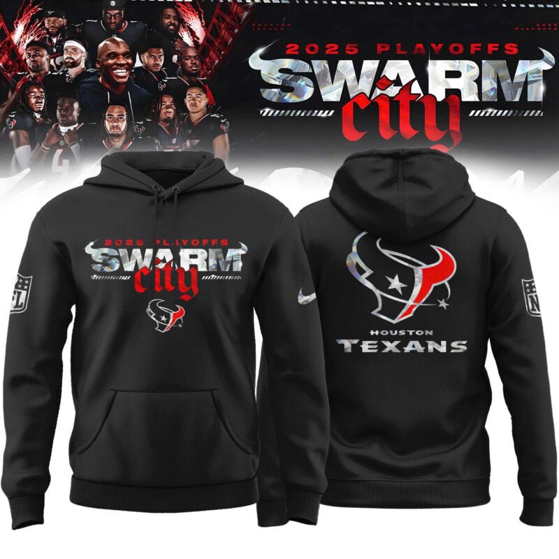 _ Houston Texans 2025 NFL Playoffs S.W.A.R.M. City Special Edition Hoodie