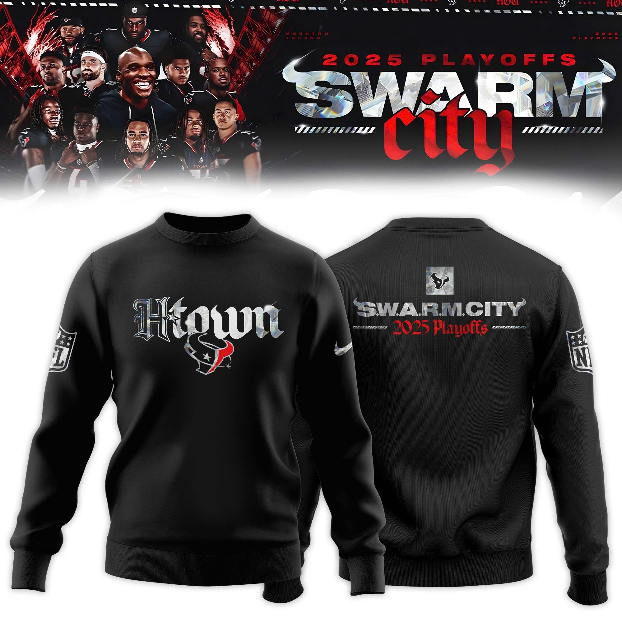 _ Houston Texans 2025 NFL Playoffs S.W.A.R.M. City Special Edition Sweatshirt