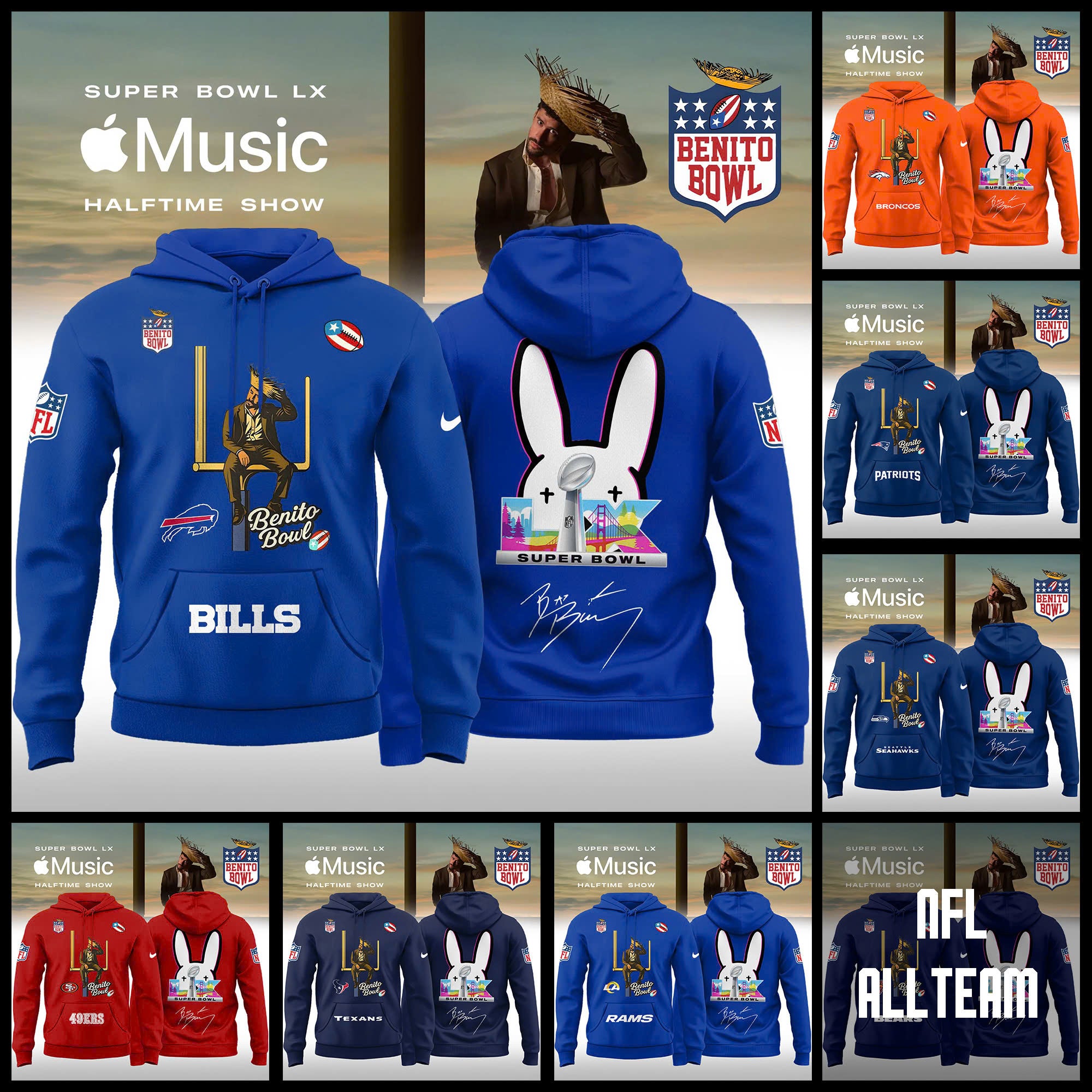 _ NFL x Bad Bunny 2026 Super Bowl LX Halftime Show Special Edition Hoodie