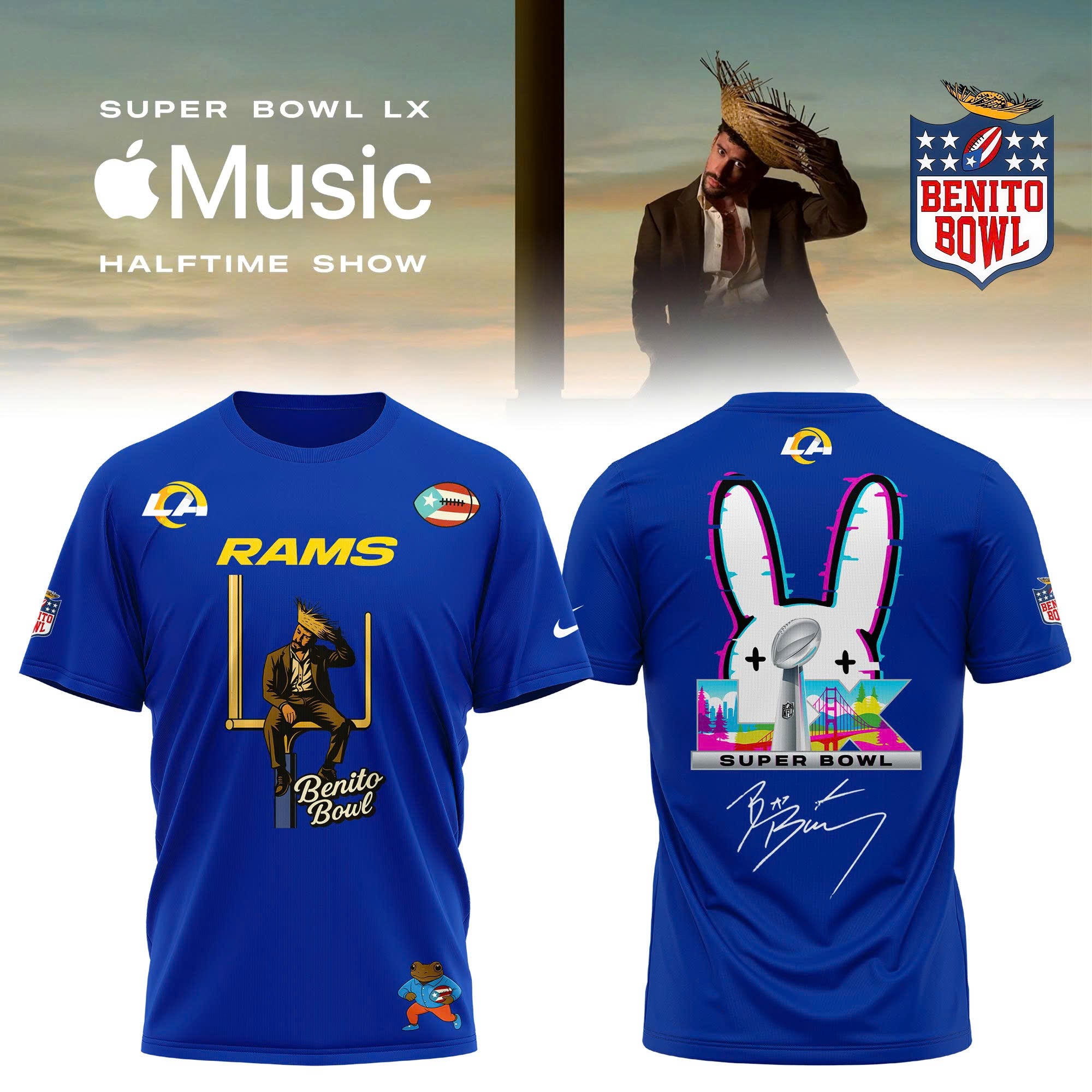 _ ..Los Angeles Rams x Bad Bunny Super Bowl LX The Halftime Show Special Edition T-shirt