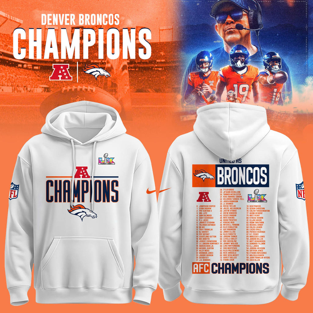 Denver Broncos 2025 AFC Champions Hoodie