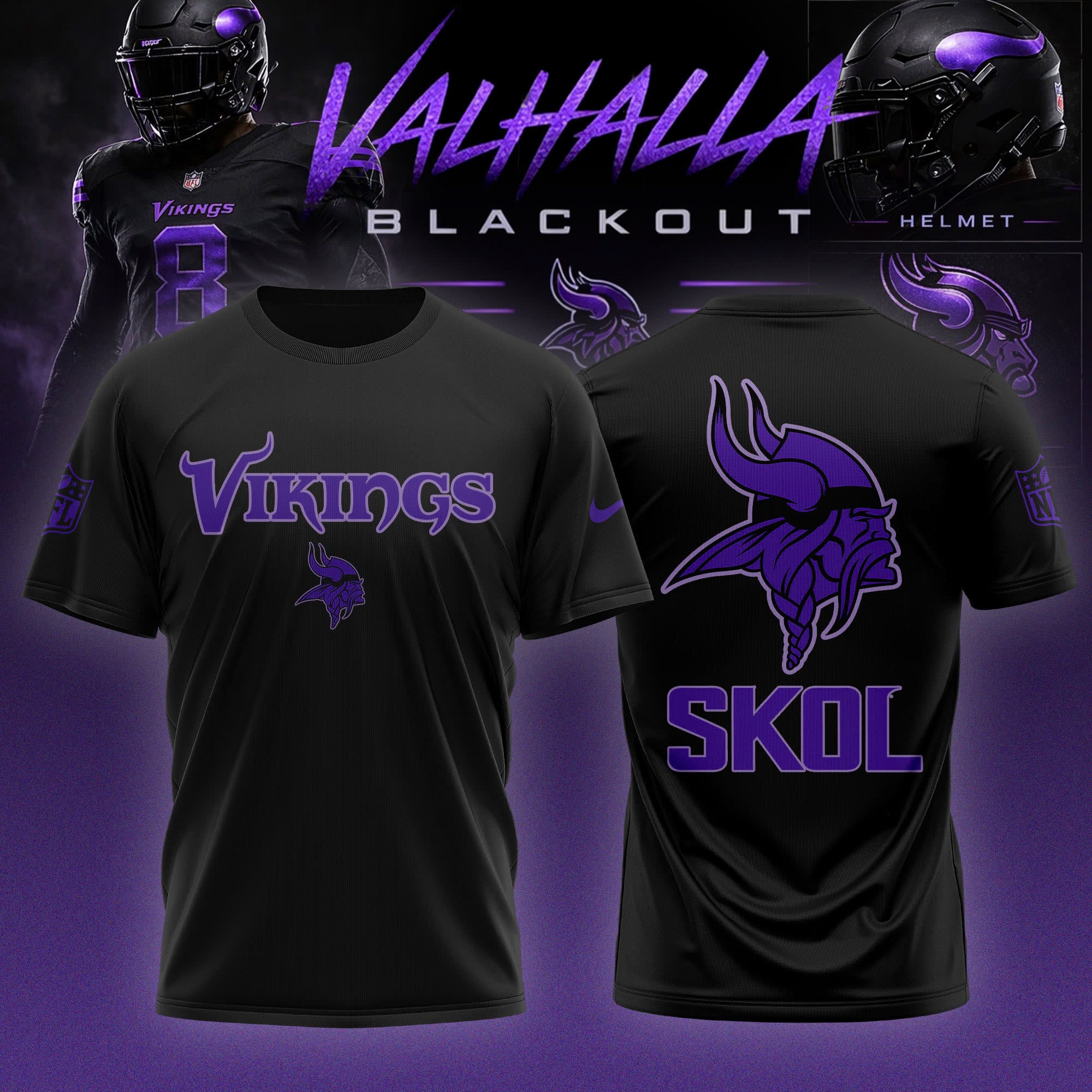_ Minnesota Vikings ‘Black Out’ 2026 Special Edition T-shirt
