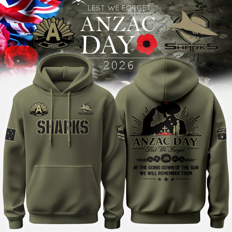 Cronulla-Sutherland Sharks Anzac Day Hoodie
