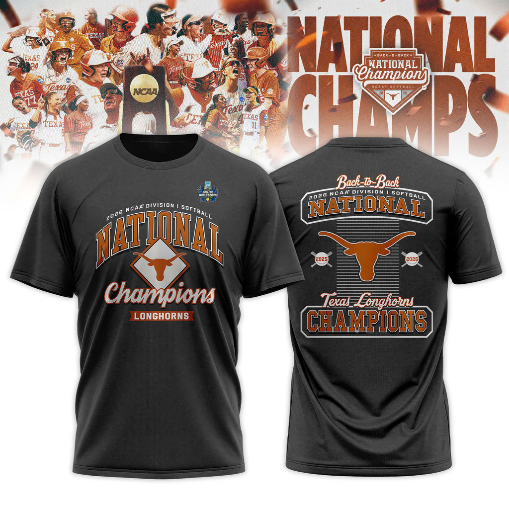 Texas Longhorns 2026 NCAA Softball Women's College World Series National Champions Locker Room T-Shirt
